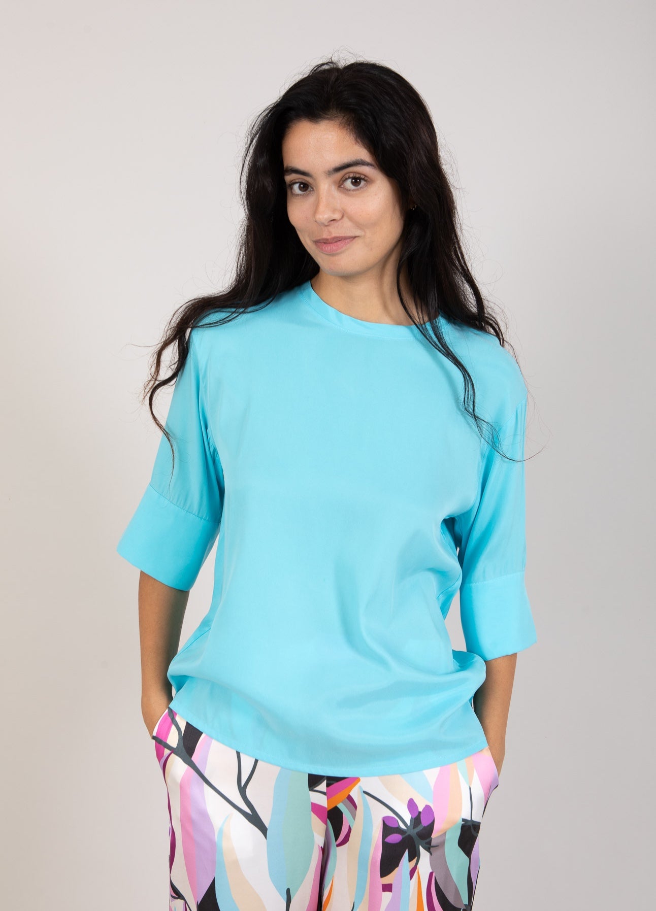 Coster Copenhagen BLUS MED BRED MUSCHETT Shirt/Blouse Aqua blue - 585