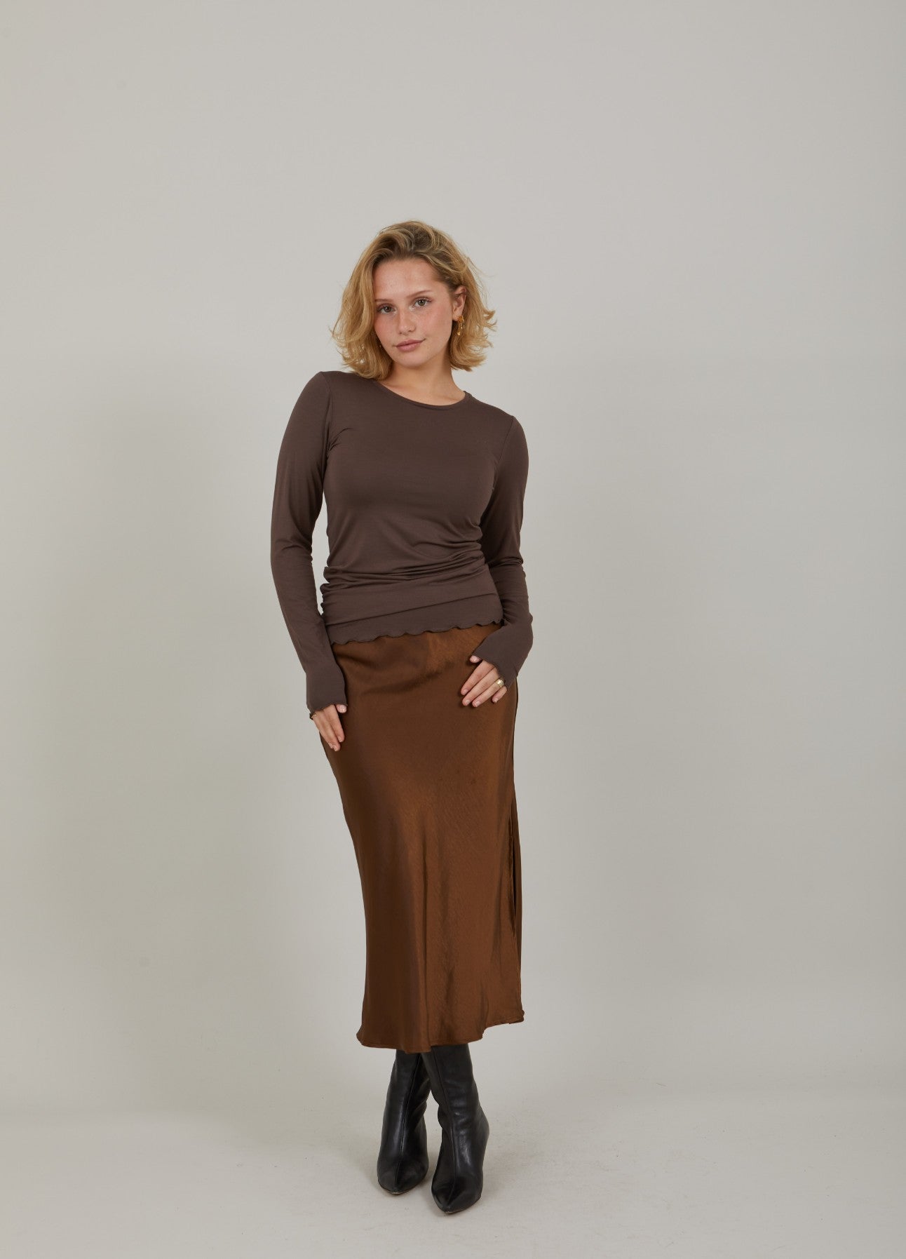 CC Heart CC HEART LÅNGÄRMAD TOPP Shirt/Blouse Walnut - 343