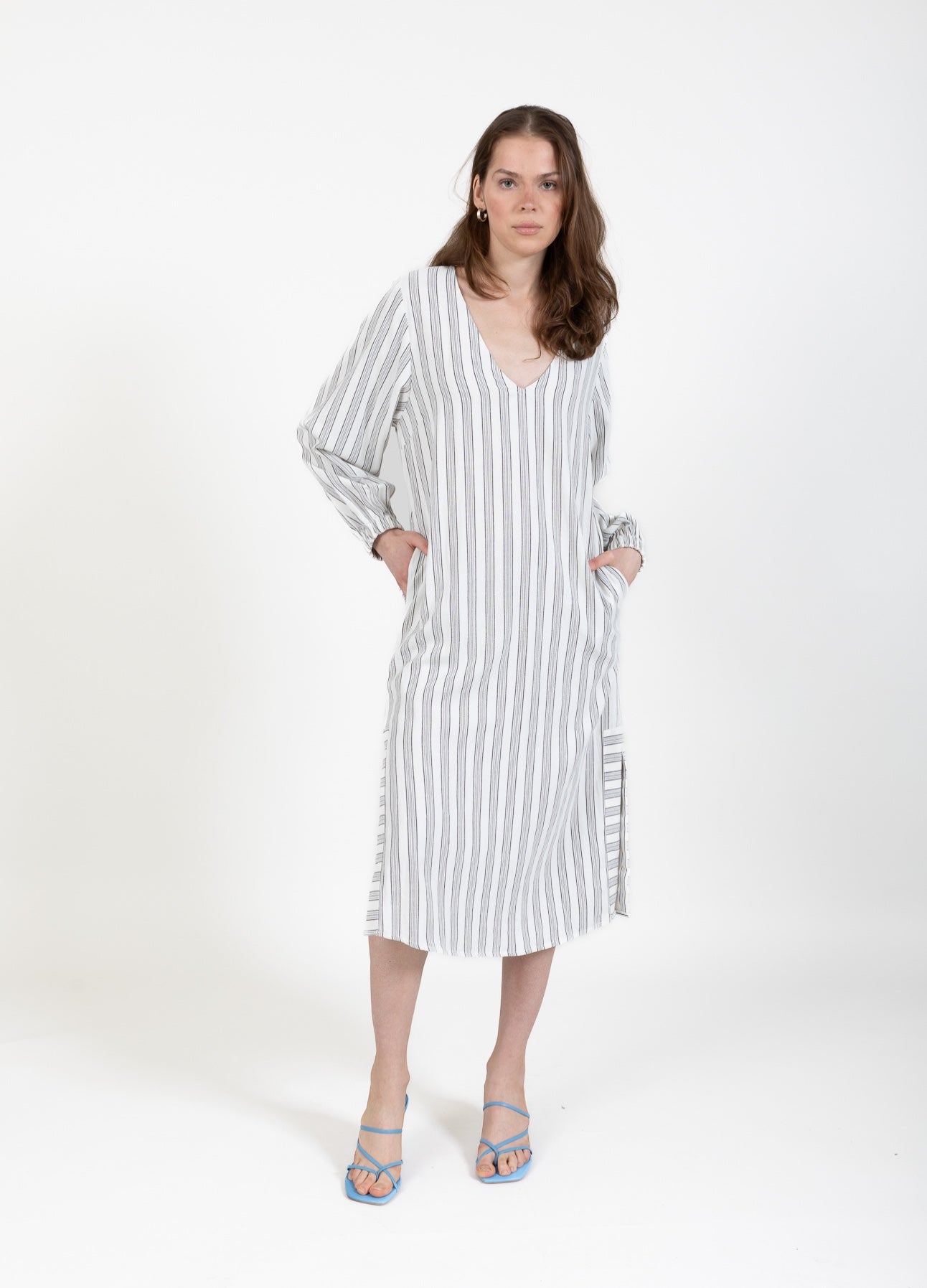 CC Heart CC HEART LINA LÖS KLÄNNING I LINNEOPTIK Dress Cream/black stripes - 235