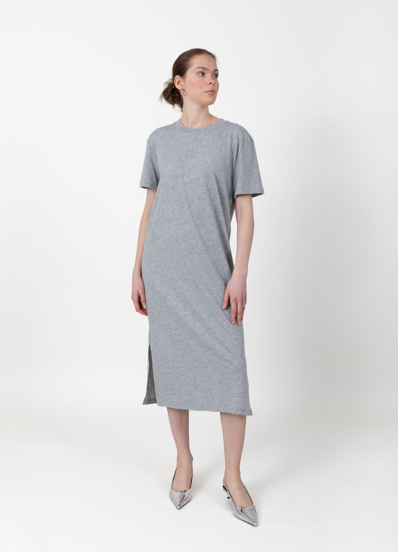CC Heart CC HEART LOGO T-SHIRT KLÄNNING Dress Light grey melange - 129