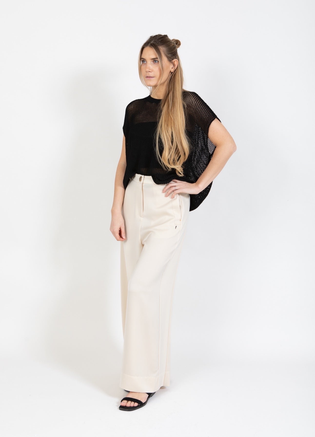 Coster Copenhagen GLÄNSANDE VIDA BYXOR - STELLA FIT Pants Creme - 241