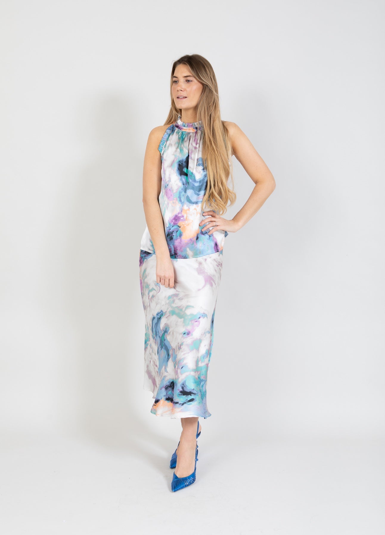 Coster Copenhagen KJOL I VIRVELMÖNSTER Skirt Swirl print - 932