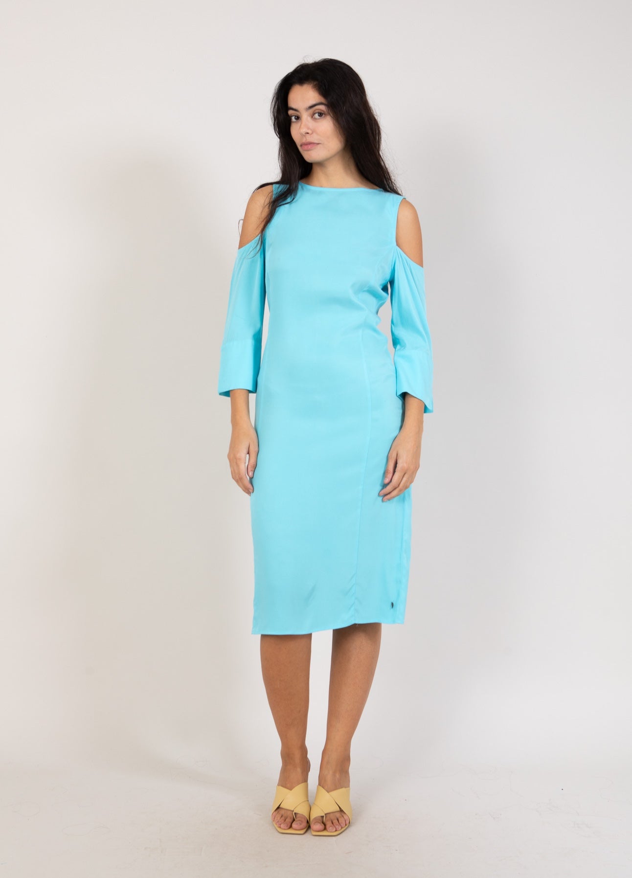Coster Copenhagen KLÄNNING MED KNAPPDETALJ Dress Aqua blue - 585