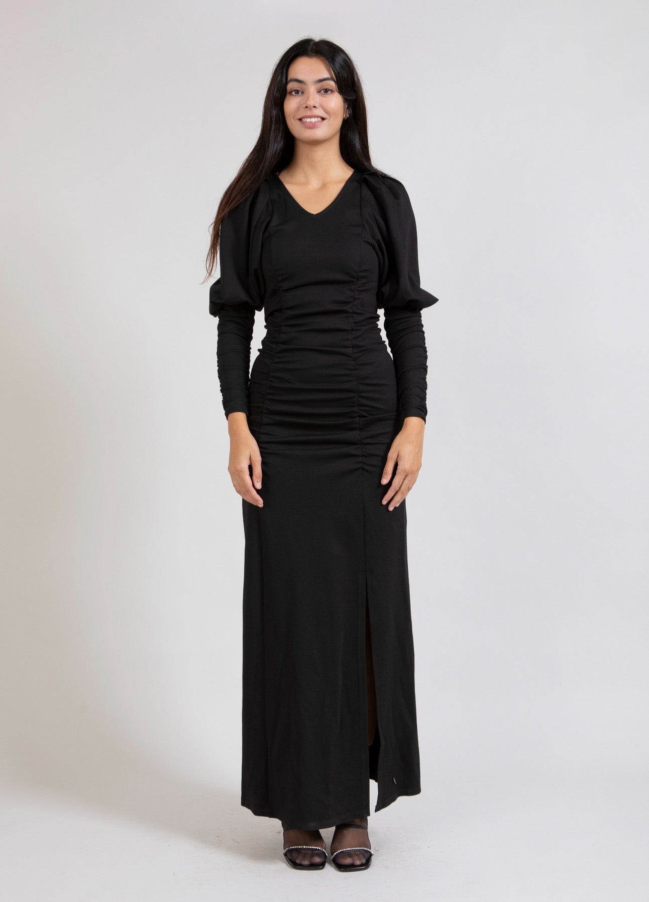 Coster Copenhagen  LÅNG KLÄNNING M. VIDA ÄRMAR Dress Black - 100