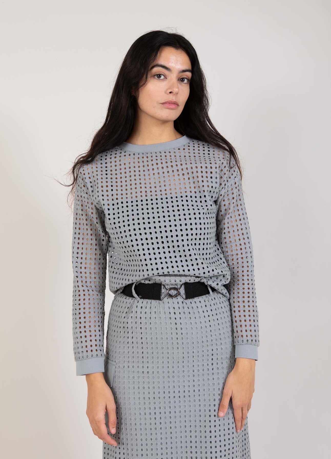 Coster Copenhagen MESH TOPP MED LÅNG ÄRM Shirt/Blouse Dark Grey - 181