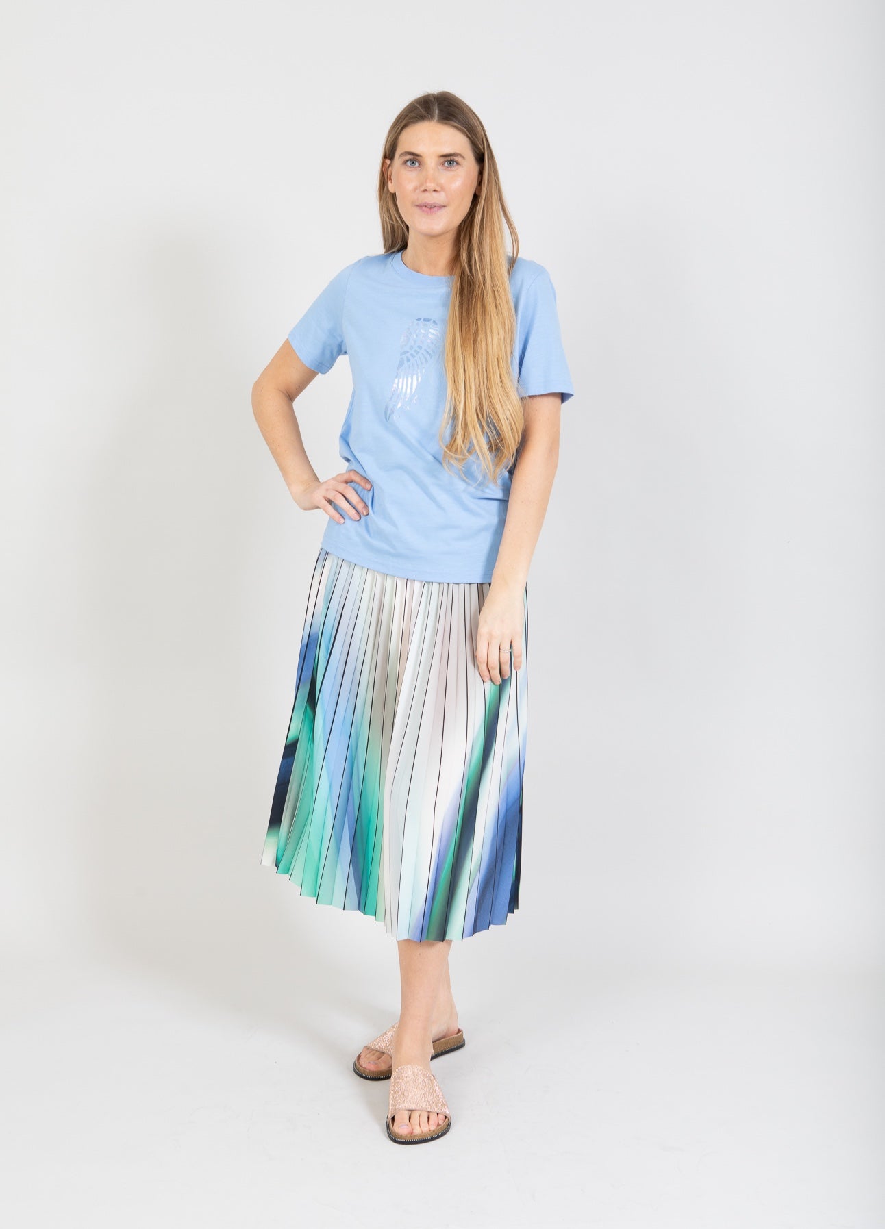 Coster Copenhagen PLISSEKJOL MED TRYCK Skirt Gradiant Print - 946