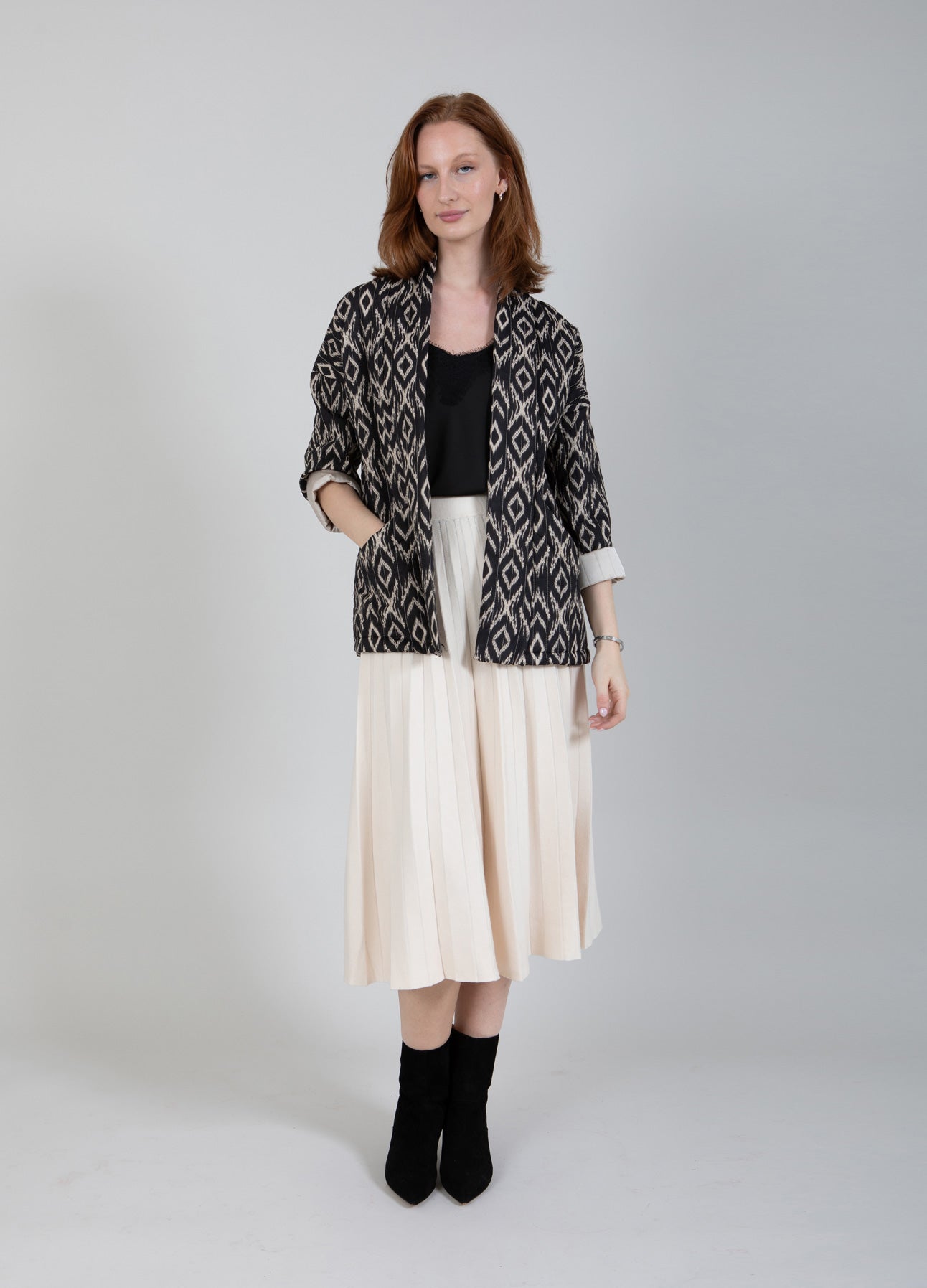 CC Heart PLISSÉ KJOL Skirt Creme - 241