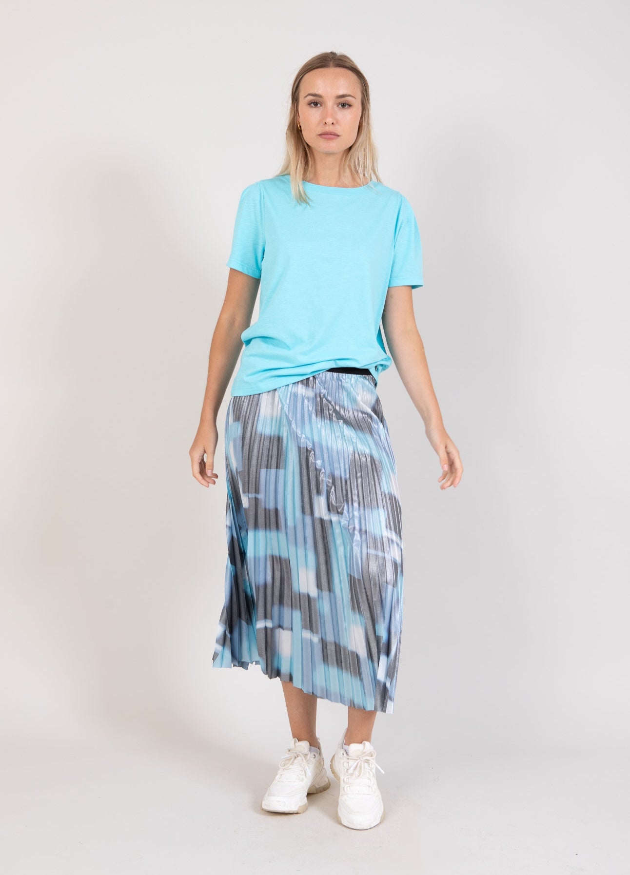 Coster Copenhagen PLISSÉ KJOL MED TRYCK Skirt Graphic square print - 904