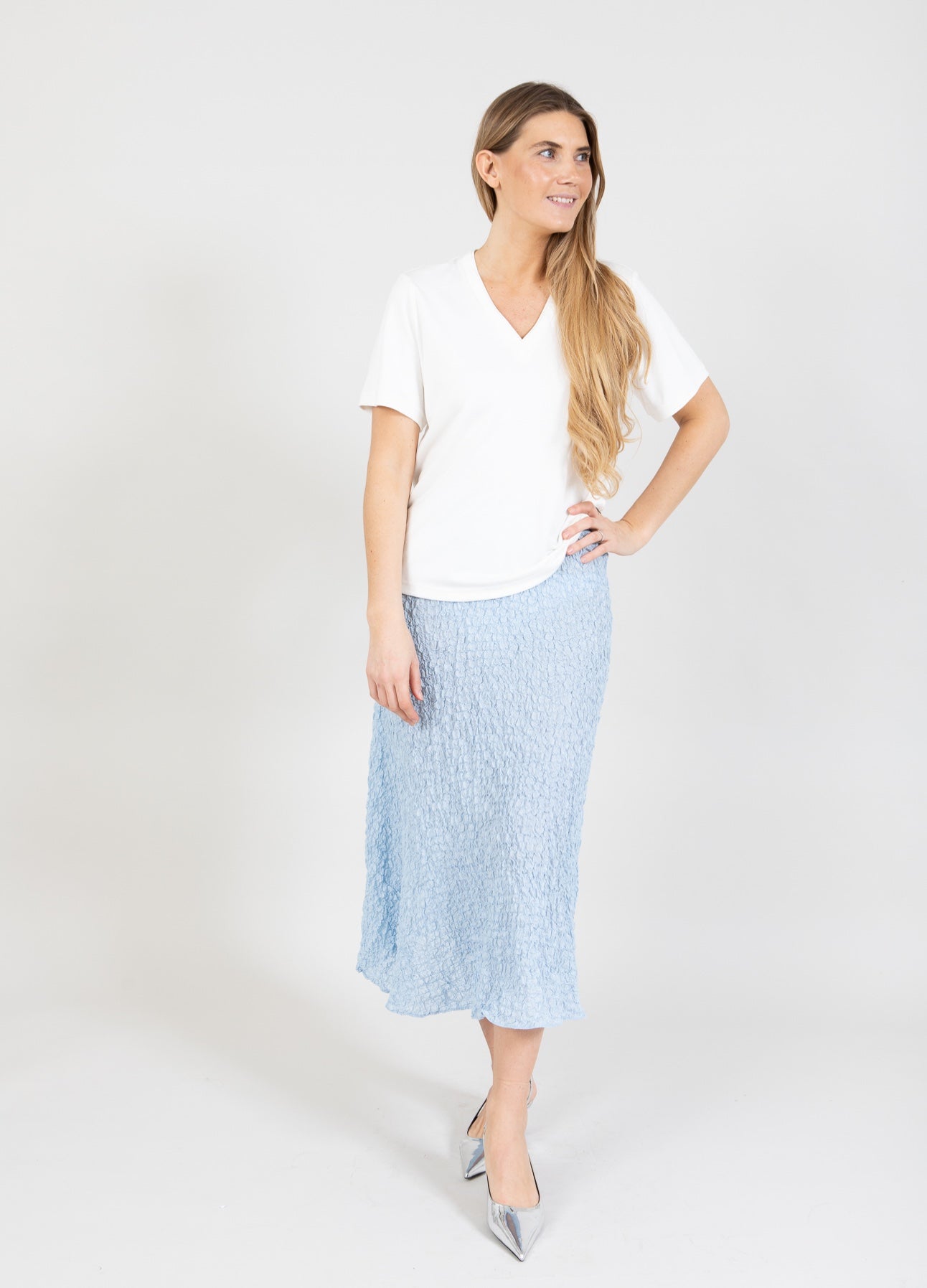 Coster Copenhagen RYNKAD KJOL Skirt Light blue - 248