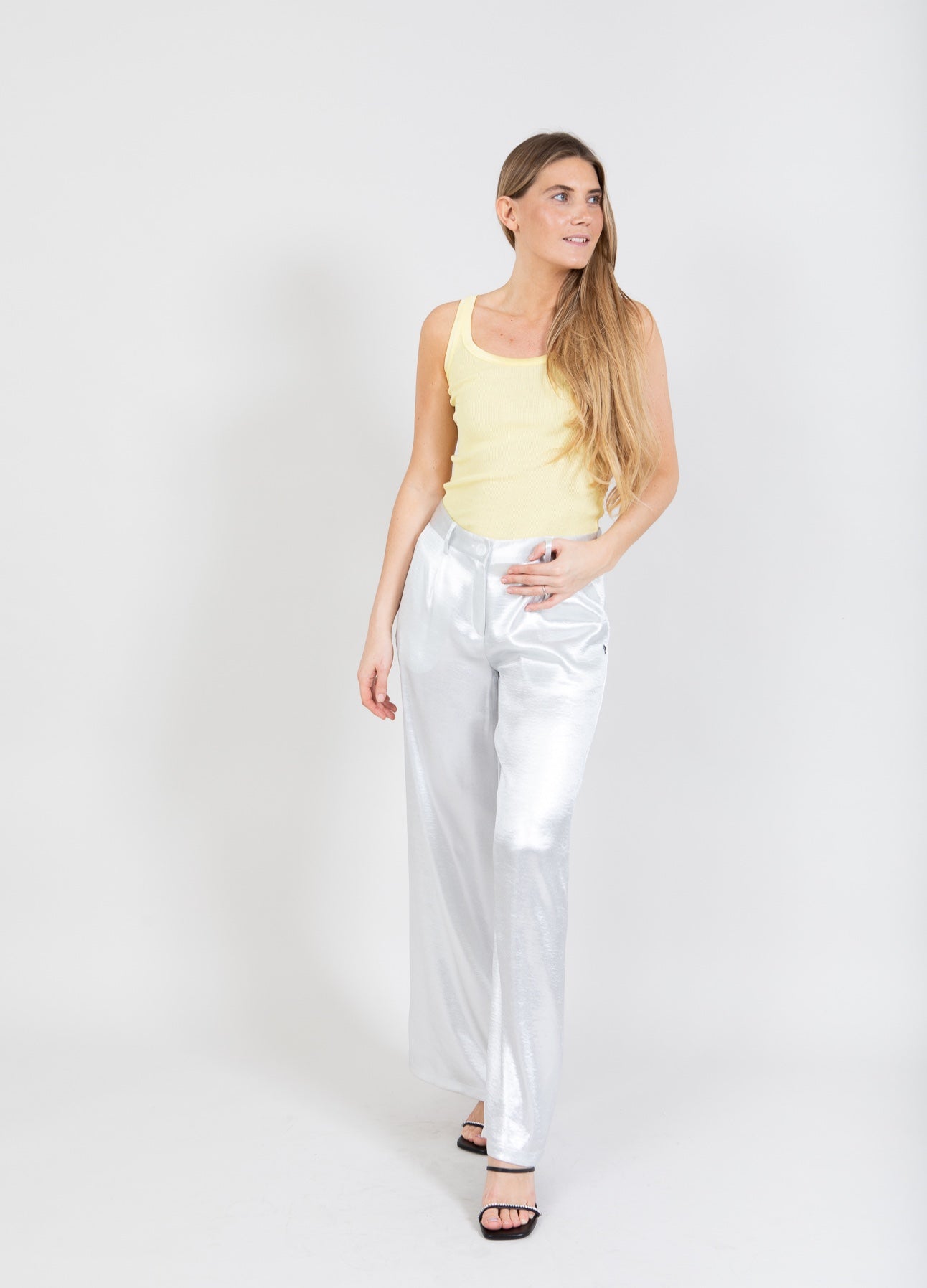 Coster Copenhagen SILVERBYXOR - PETRA FIT Pants Silver - 252
