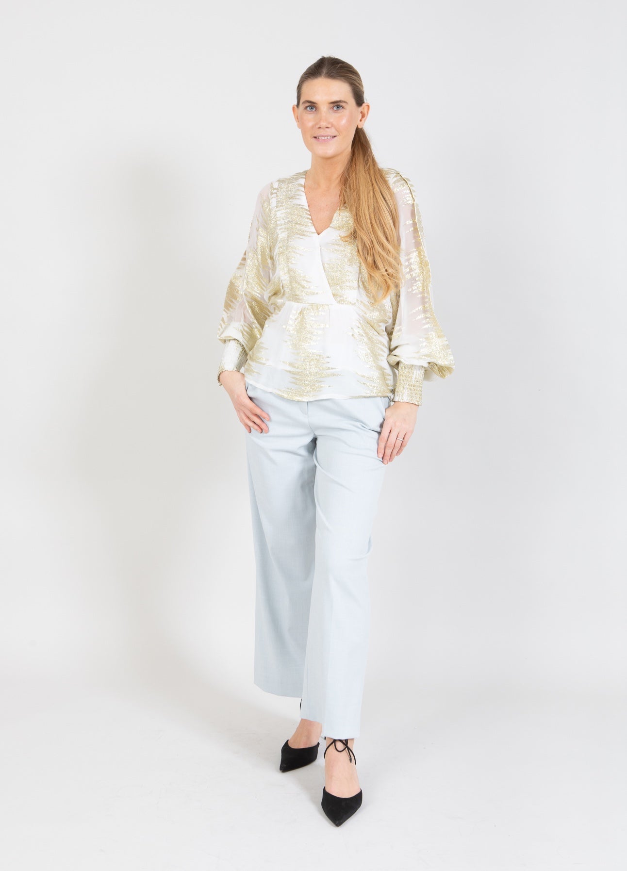 Coster Copenhagen SKJORTA MED LUREXMÖNSTER Shirt/Blouse Lurex zig zag - 223