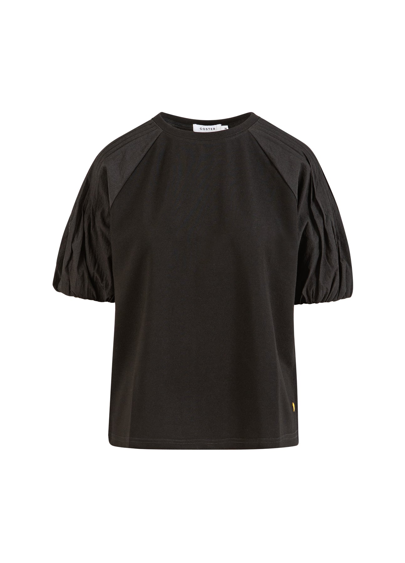 Coster Copenhagen T-SHIRT MED VECKDETALJER PÅ ÄRMARNA Shirt/Blouse Black - 100