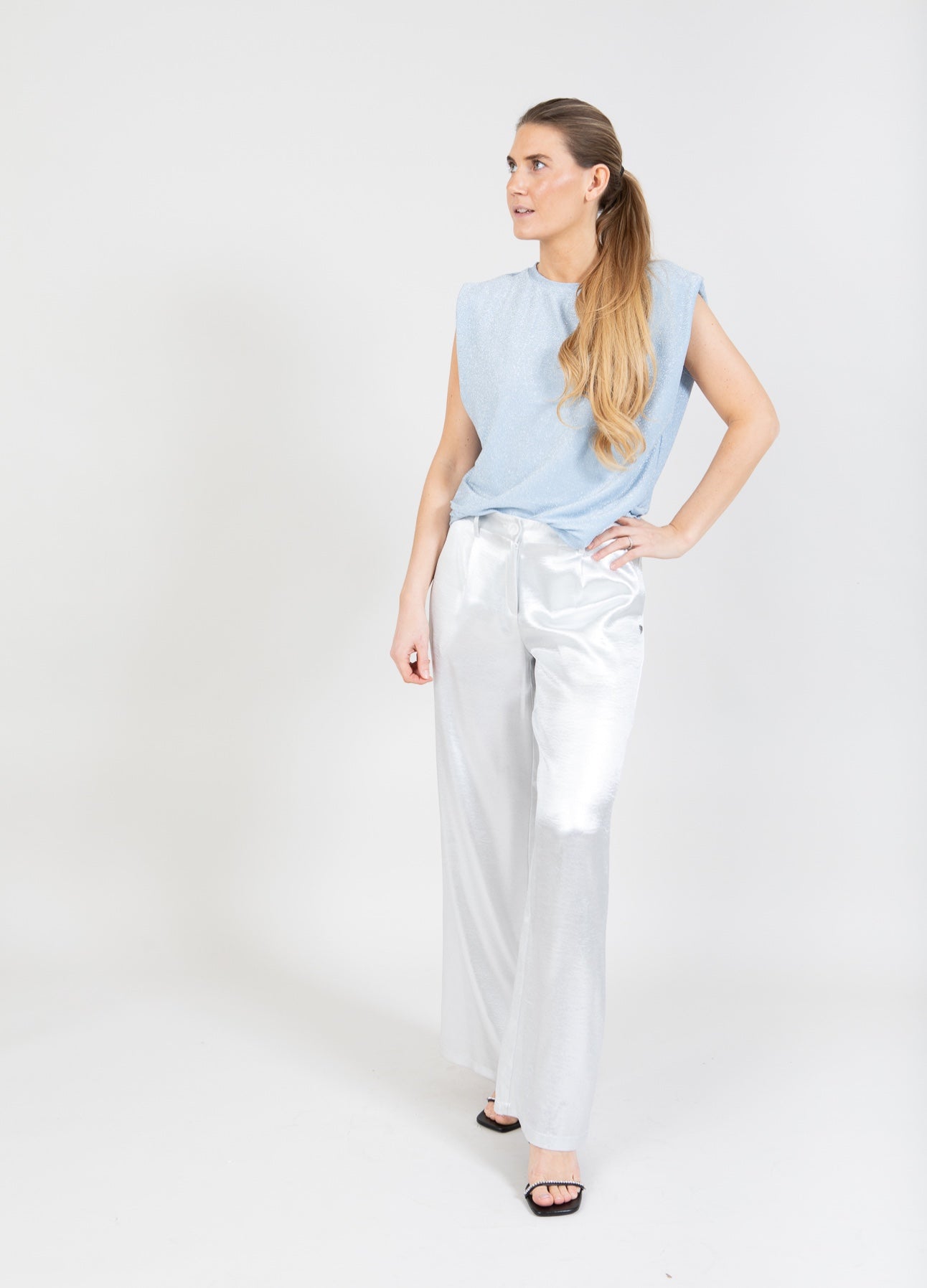 Coster Copenhagen TOPP I LUREX Shirt/Blouse Ice blue - 582