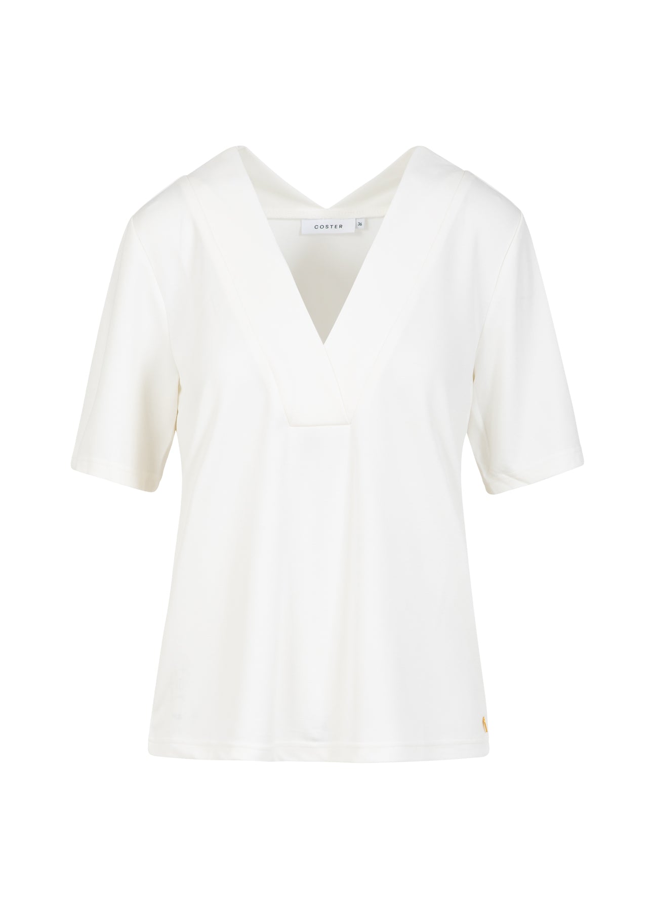 Coster Copenhagen TOP MED DOBBELT V-UDSKÆRING I JERSEY PIQUE Shirt/Blouse Off White - 249