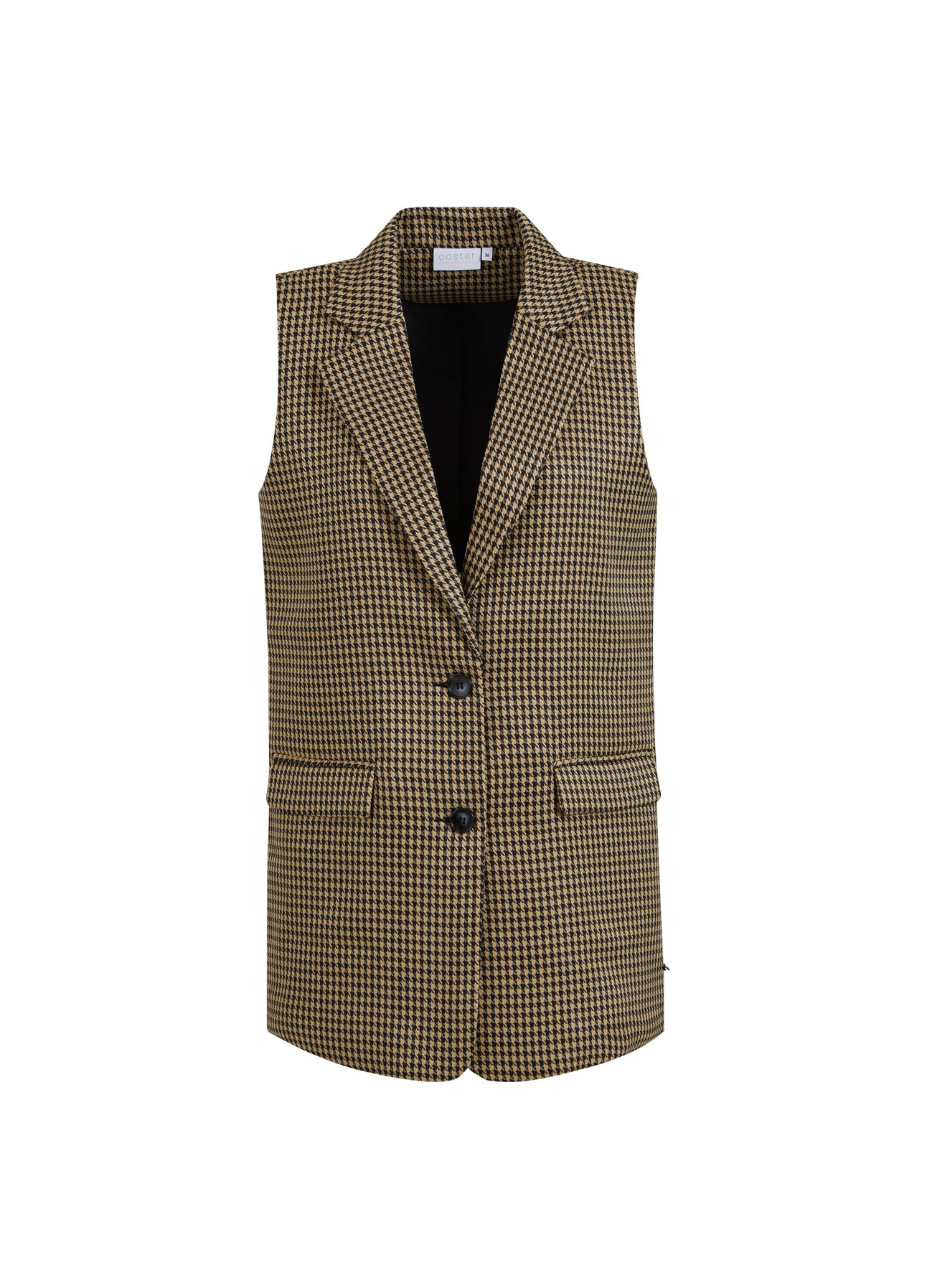 Coster Copenhagen  VÄST MED HUNDTANDSMÖNSTER Vest Beige houndstooth - 259