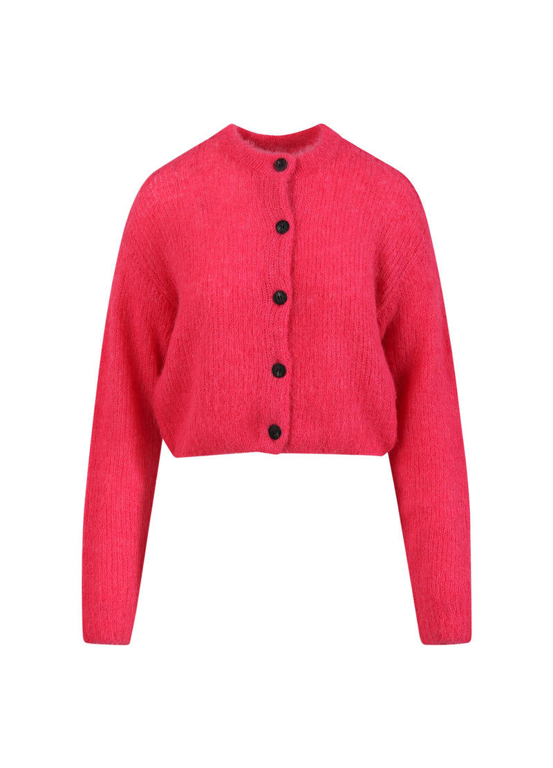 Coster Copenhagen AVKORTAD STICKAD KOFTA Knitwear Bright pink - 663