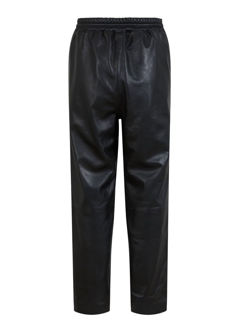 Coster Copenhagen AVSLAPPNADE SKINNBYXOR - SILLE PASSFORM Pants Black - 100