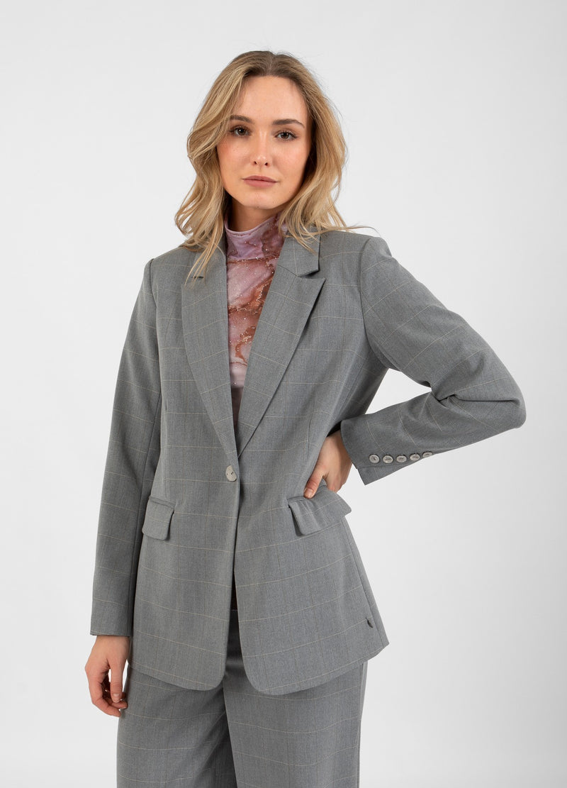 Coster Copenhagen AVSLAPPNAD BLAZER Blazer Light grey check - 160