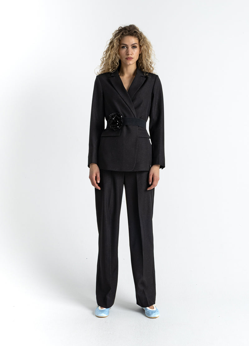 Coster Copenhagen BÄLTE MED PALJETTBLÄOMMA Accessories Black - 100