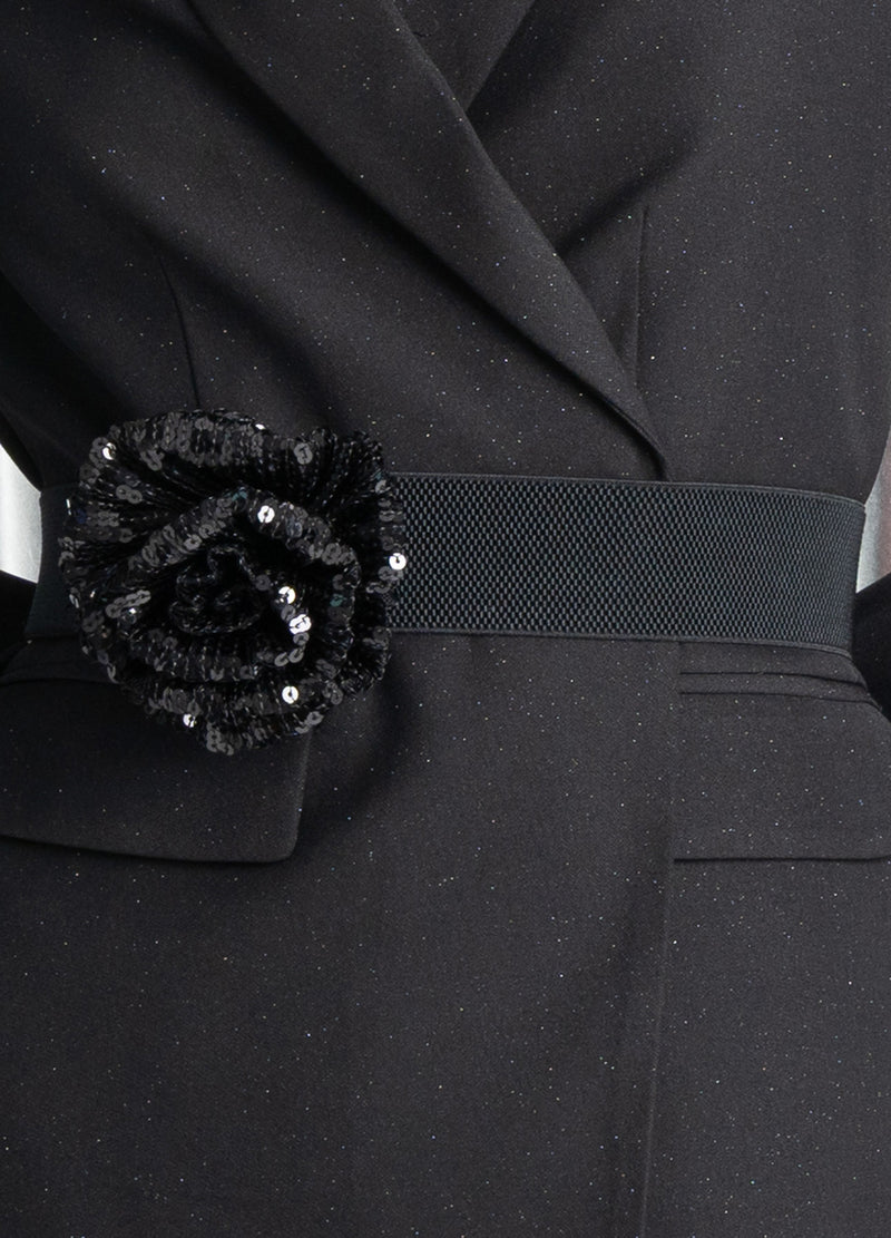 Coster Copenhagen BÄLTE MED PALJETTBLÄOMMA Accessories Black - 100