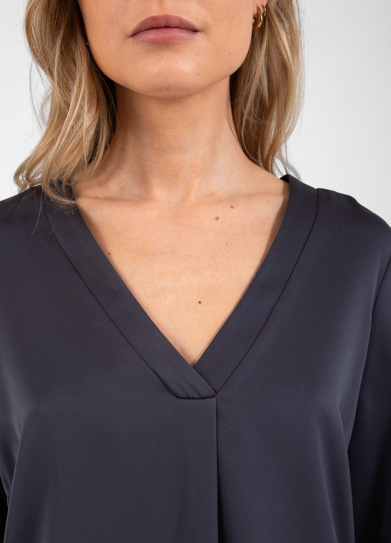 Coster Copenhagen BLOUS MED V-HALS Shirt/Blouse Dark grey - 158