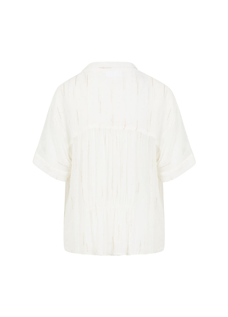 Coster Copenhagen BLUSE MED DETALJER Shirt/Blouse Creme/gold lurex - 290