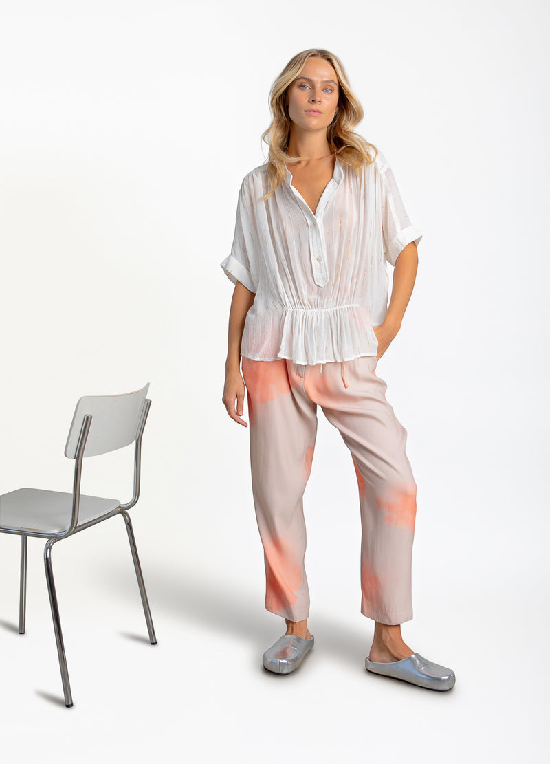 Coster Copenhagen BLUSE MED DETALJER Shirt/Blouse Creme/gold lurex - 290