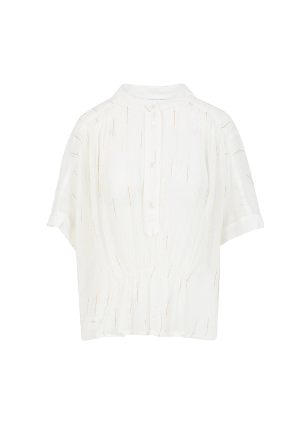 Coster Copenhagen BLUSE MED DETALJER Shirt/Blouse Creme/gold lurex - 290