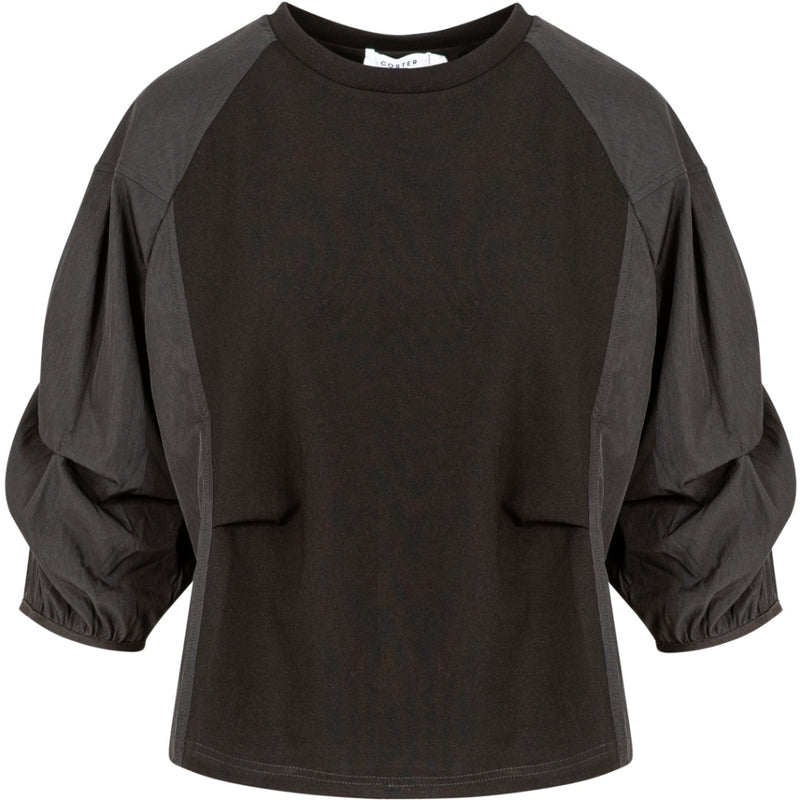 Coster Copenhagen BLUSE MED PUFÆRMER Shirt/Blouse Black - 100
