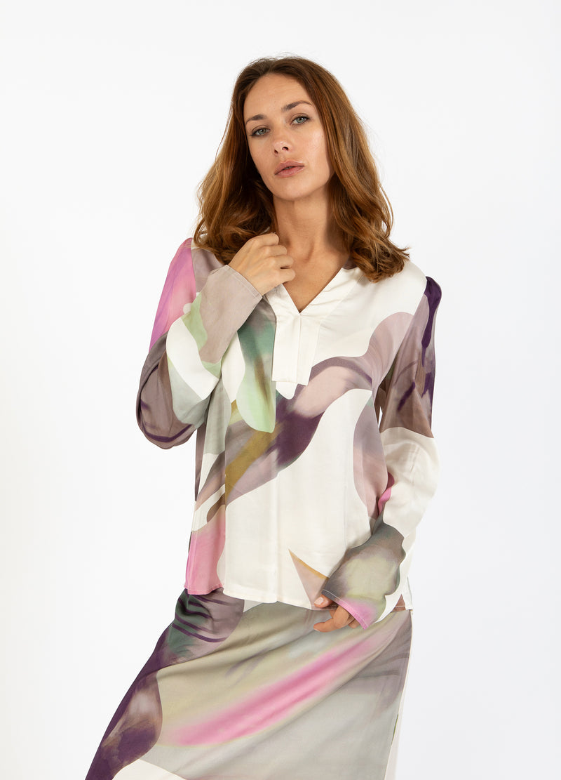 Coster Copenhagen BLUS MED FLYTANDE BLOMMÖNSTER Shirt/Blouse Liquid flower print - 926