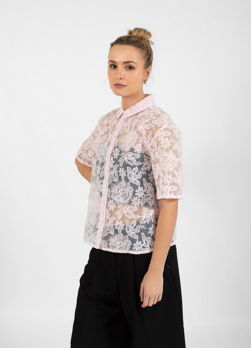 Coster Copenhagen BLUS MED SPETS Shirt/Blouse Powder rose - 686