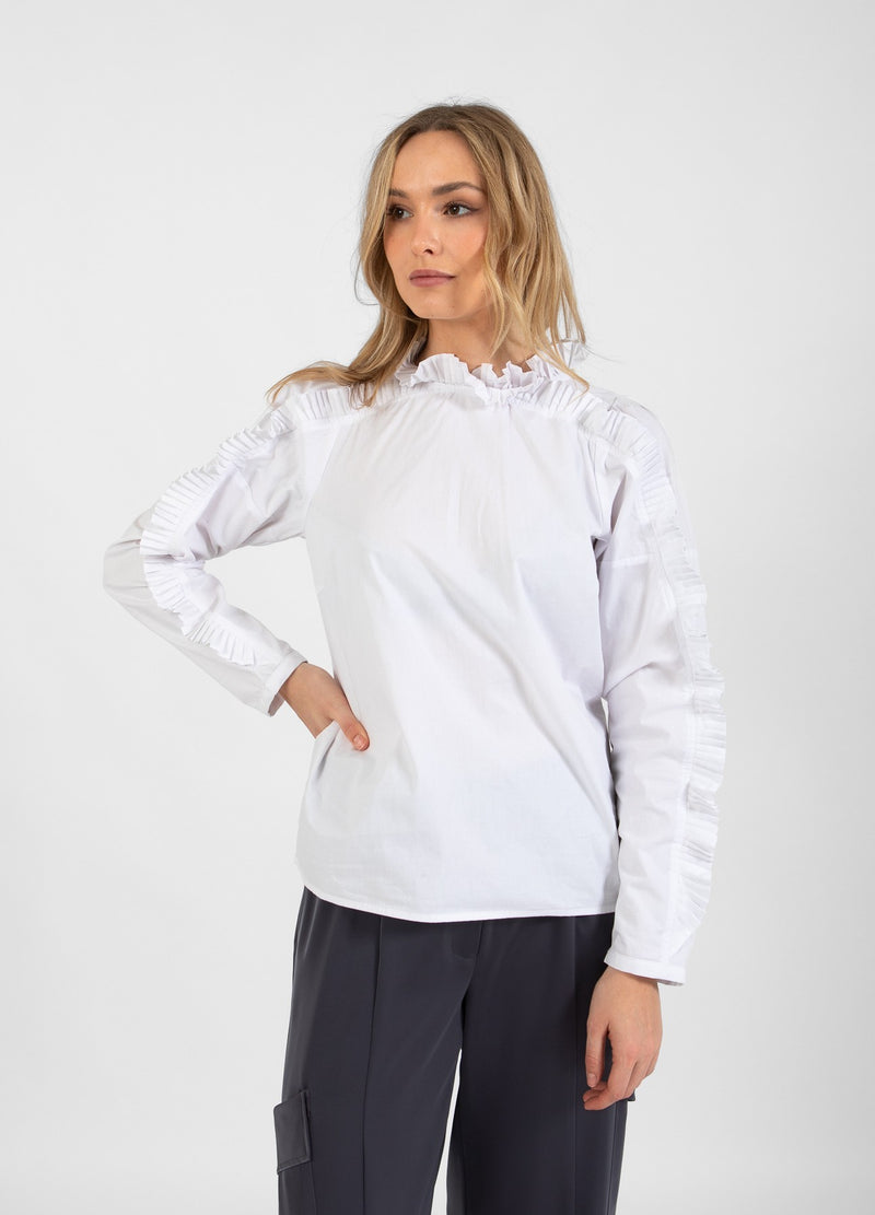 Coster Copenhagen BLUS MED VOLANGER Shirt/Blouse White - 200