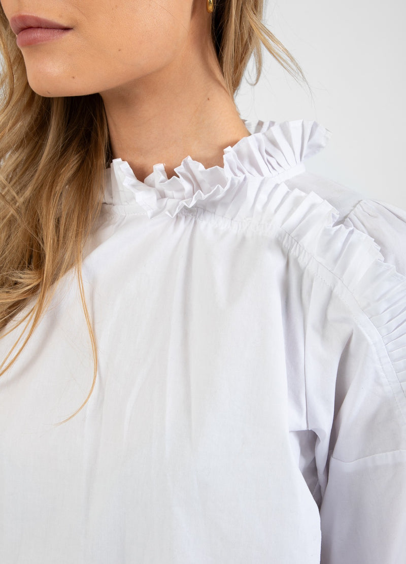 Coster Copenhagen BLUS MED VOLANGER Shirt/Blouse White - 200