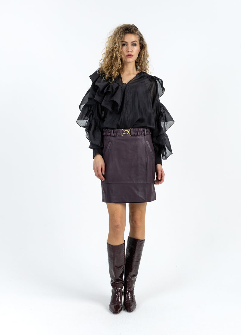 Coster Copenhagen BLUS MED VOLANGER Shirt/Blouse Black - 100