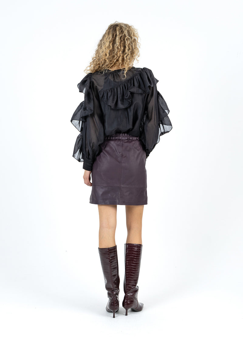 Coster Copenhagen BLUS MED VOLANGER Shirt/Blouse Black - 100