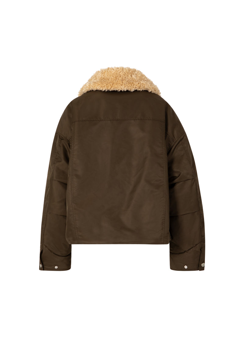 Coster Copenhagen BOMBERJACKA MED PÄLSKRAGE Outerwear Brown - 358
