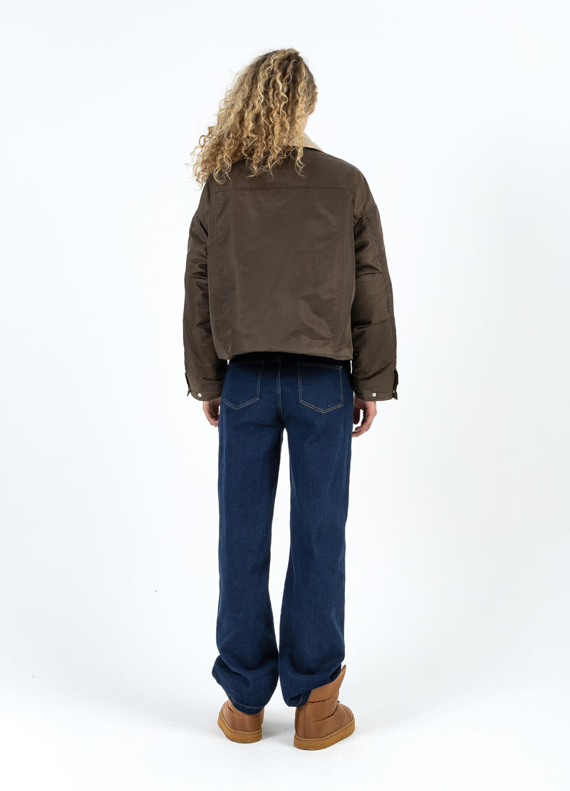 Coster Copenhagen BOMBERJACKA MED PÄLSKRAGE Outerwear Brown - 358