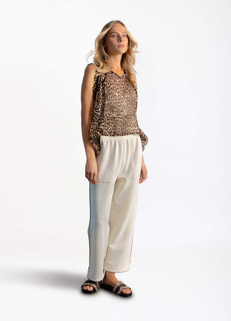Coster Copenhagen BUKSER MED BREDE BEN - SILLE FIT Pants Off White - 202