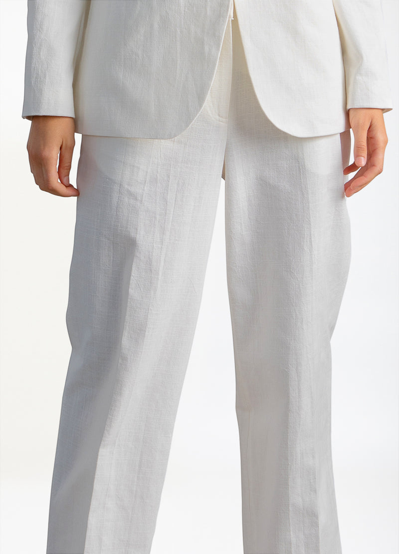 Coster Copenhagen BUKSER MED VIDDE I BENENE - PETRA FIT Pants White - 200