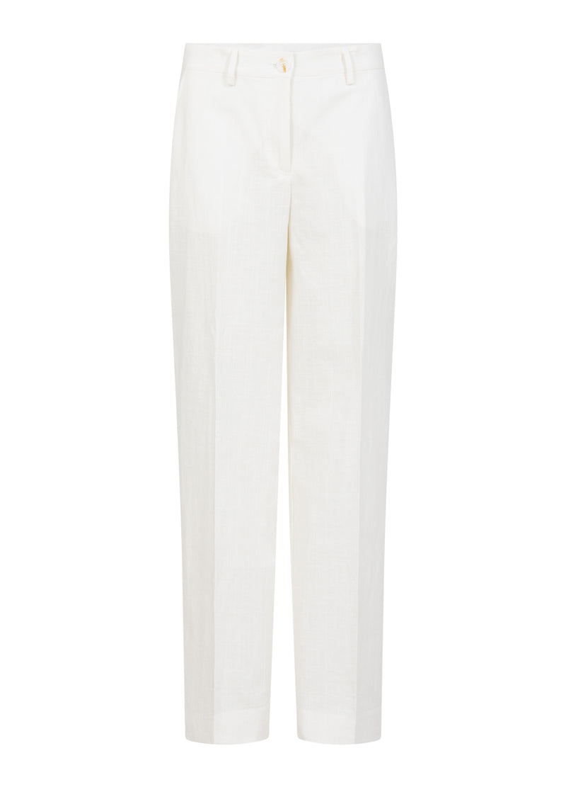 Coster Copenhagen BUKSER MED VIDDE I BENENE - PETRA FIT Pants White - 200