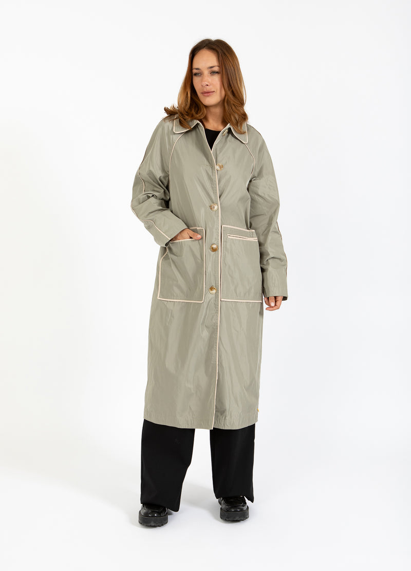 Coster Copenhagen BUNDEN TRENCHCOAT Outerwear Mud army - 359