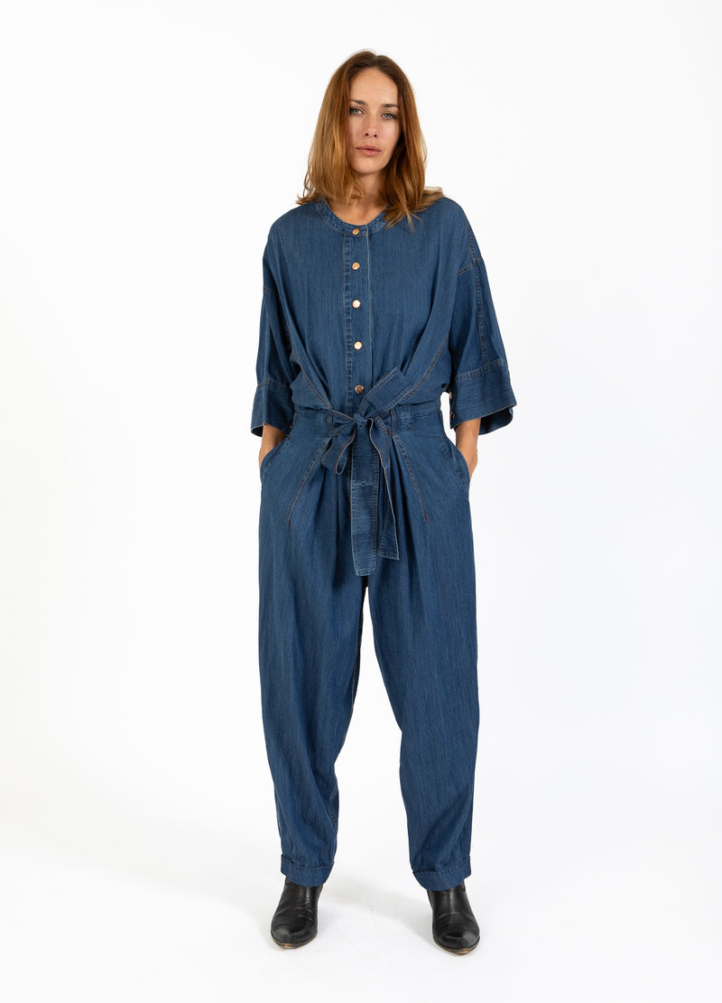 Coster Copenhagen BYXDRESS MED BÄLTE Dress Blue denim - 596