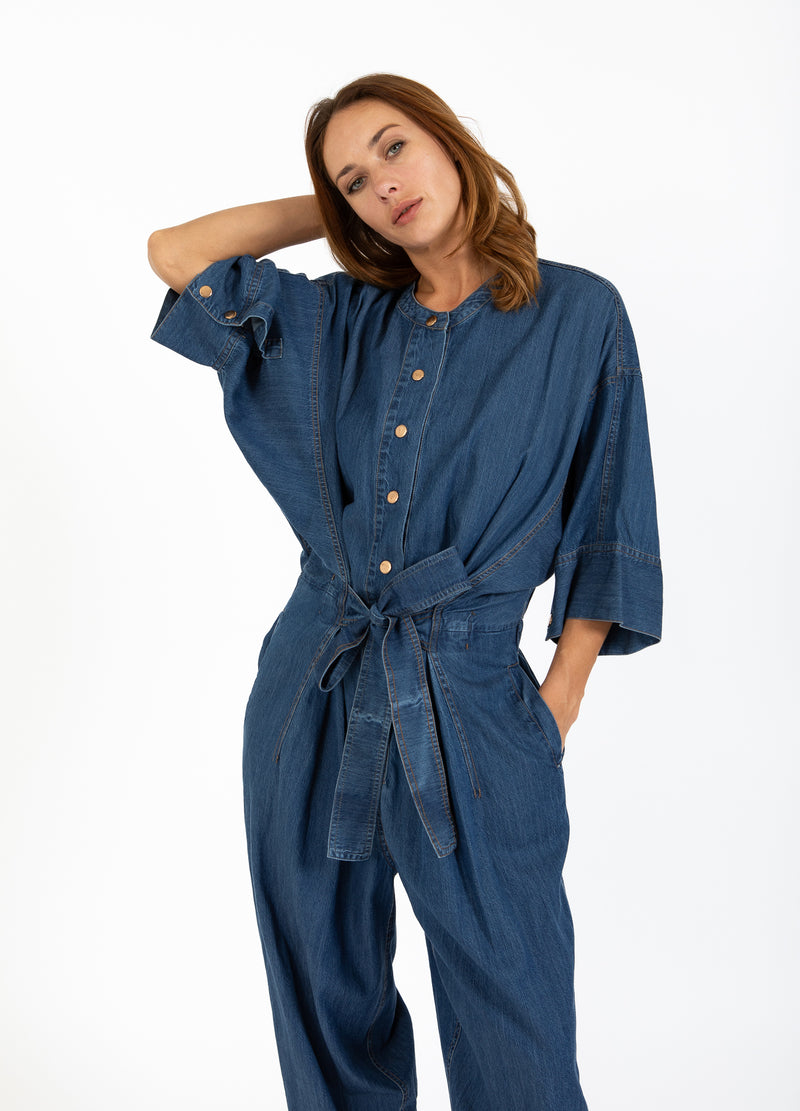 Coster Copenhagen BYXDRESS MED BÄLTE Dress Blue denim - 596