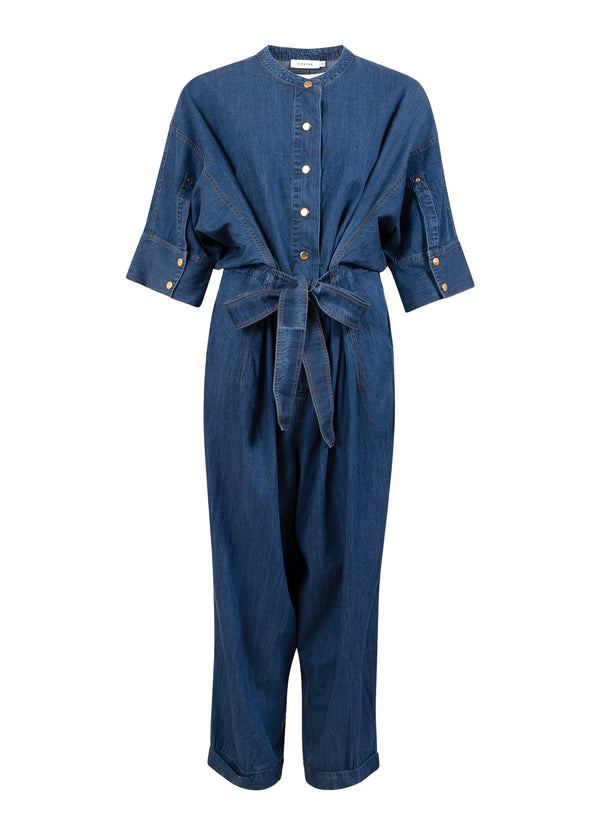 Coster Copenhagen BYXDRESS MED BÄLTE Dress Blue denim - 596