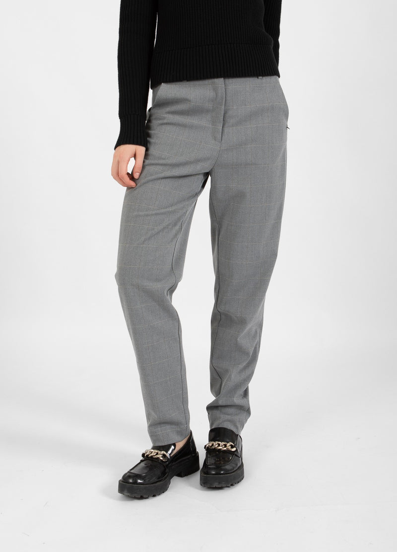 Coster Copenhagen BYXOR - STELLA PASSFORM Pants Light grey check - 160