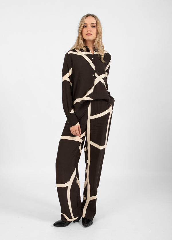Coster Copenhagen BYXOR I FÄLTPRINT - SMAL PASSFORM Pants Field print - 953