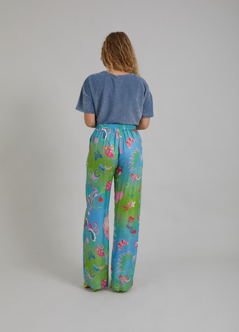 Coster Copenhagen  BYXOR M. GAME ON-TRYCK - SILLE-PASSFORM Pants Game on print - 901