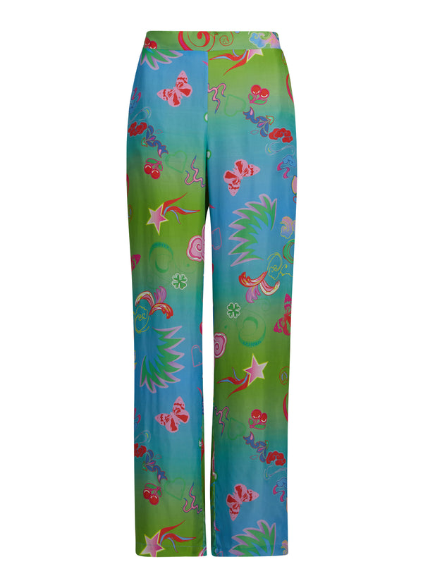 Coster Copenhagen  BYXOR M. GAME ON-TRYCK - SILLE-PASSFORM Pants Game on print - 901