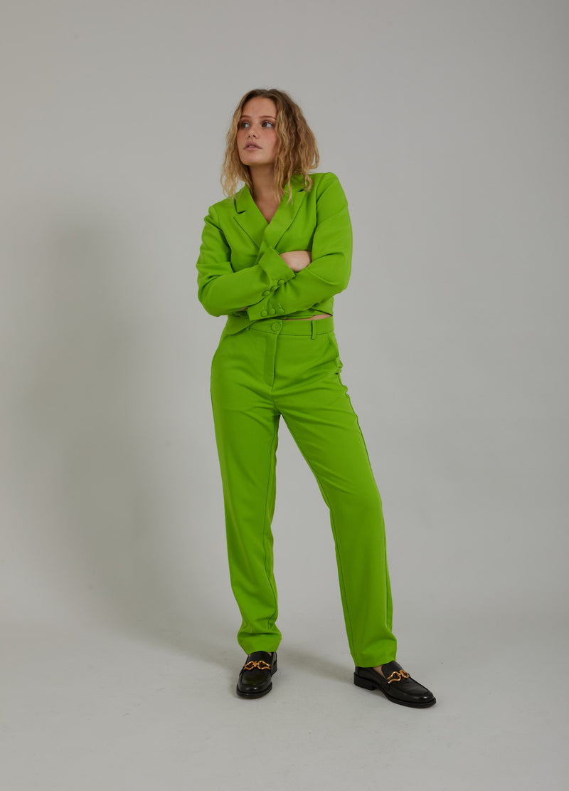 Coster Copenhagen  BYXOR M. VANLIGA BEN - STELLA-PASSFORM Pants Flashy green - 459