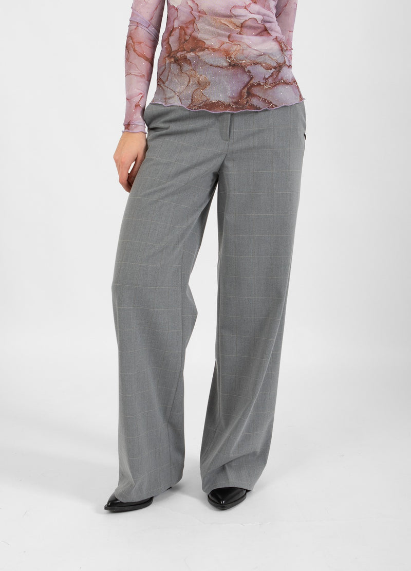 Coster Copenhagen BYXOR MED BREDA BEN - PETRA PASSFORM Pants Light grey check - 160